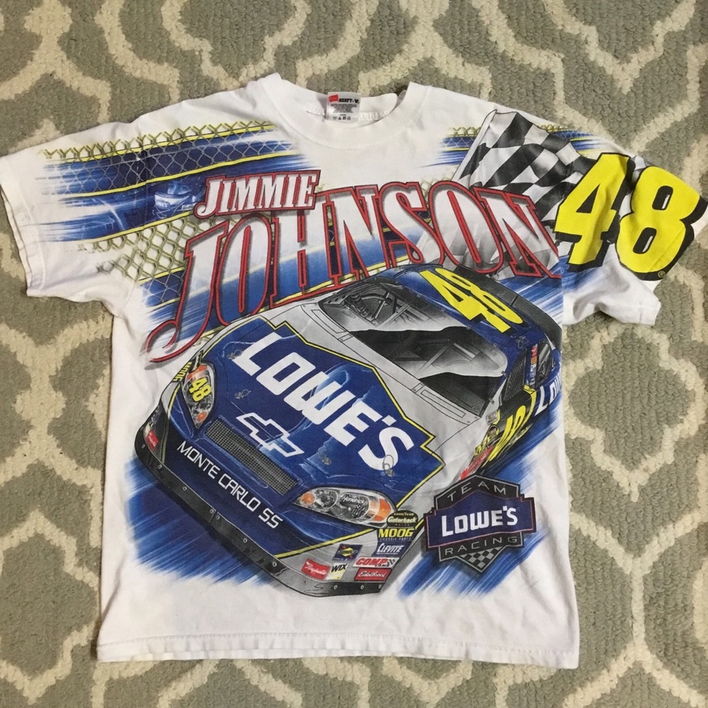 jimmie johnson nascar 48 lowe’s racing all over print t-shirt